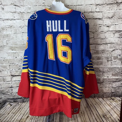 VTG 90's Starter NHL St Louis Blues #16 Brett Hull Stitched Blue  Jersey Size XL Cover