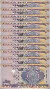 Vanuatu 200 Vatu, 1995 ND, P-8c, UNC X 10 PZ - Foto 1 di 2