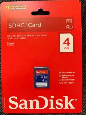 SanDisk 4GB Secure Digital High Capacity (SDHC) Card - New Sealed - Image 1 of 2
