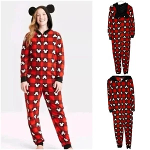 Disney 100 Mickey Mouse Costume One Piece Jumpsuit Fleece Pajama Size Medium - Picture 1 of 7