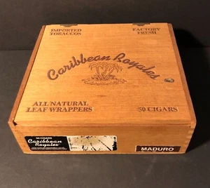 Caribbean Royales Imported Madura Tobaccos Cigar Box Honduras Tobacciana Tobacco - Picture 1 of 12
