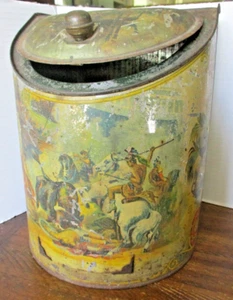 ATQ Tin Lithograph Store Display Bin w/Hinged Lid SPANISH BULL FIGHT + Gondola - Picture 1 of 11