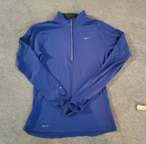 Nike Sweater Womens S Blue Quarter Zip Dri Fit Pullover Running Top Ladies - Picture 1 of 3