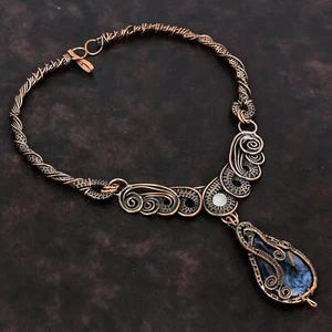 Pietersite Jewelry Copper Gift For Bridesmaid Wire Wrapped Chain Necklace 18.0" - Picture 1 of 6