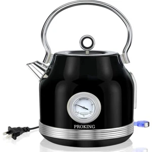 INTETEIN 1.7 Liter Stainless Steel Body Retro Electric Tea Kettle US Stock - Picture 1 of 17