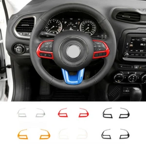 2Pcs 6 Colors ABS Interior Steering wheel cover trim for Jeep Compass Renegade - Picture 1 of 5