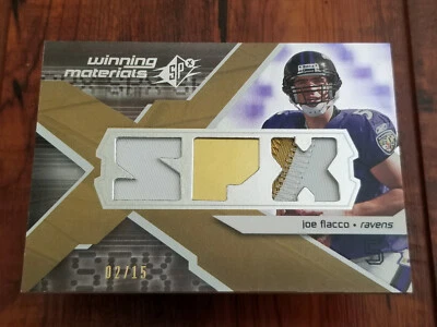 Joe Flacco 2008 SPX Football #WM-JF Winning Materials Rookie Patch Card - #02/15 - Image 1 of 4