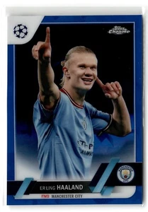 2022-23 Topps Chrome Sapphire UEFA Image Variation #99 Erling Haaland (T33) - Picture 1 of 2