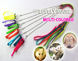 Adjustable Ferret Harness/Baby Rabbit/Hamster Rat Mouse Leash Lead with bell
