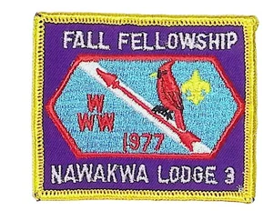 Nawakwa Lodge 3 Heart Of Virginia VA 1977 Fall Fellowship Patch YEL Bdr - Picture 1 of 2