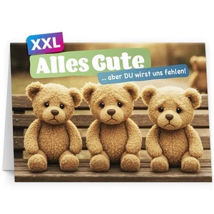 Abschiedskarte XXL traurige Bären Jobwechsel Rente Kollegin Kollege Abschied - Bild 1 von 9