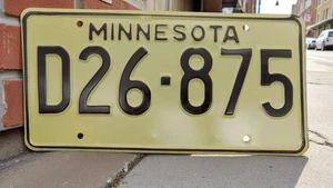 Minnesota License Plate No Year Dealer Tag # D26-875 Black/White Near Mint - Picture 1 of 1