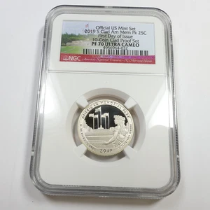 2019 S NGC PF70 UCAM Clad American Memorial Park ATB Quarter 25c US Coin #56908A - Picture 1 of 3