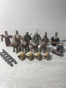 Primitive Wood Nativity Set 17 Piece - Picture 1 of 5