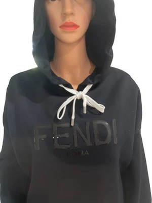 Fendi Black Oversized Sweatshirt - Sz 38 - Image 1 of 4