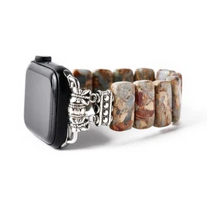 Natural Stone Imperial Jasper Bracelet Beaded-Bands Compatibe with Apple Watc... - Picture 1 of 6