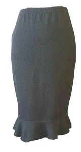 The Michael Collection Skirt Sz S Black Santana Knit Wool Trumpet Tulip 4 6 - Picture 1 of 6