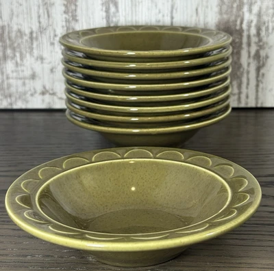 Homer Laughlin Cuencos Granada Aguacate Verde Cereal Postre Sheffield MCM De Colección Foto 1 de 4