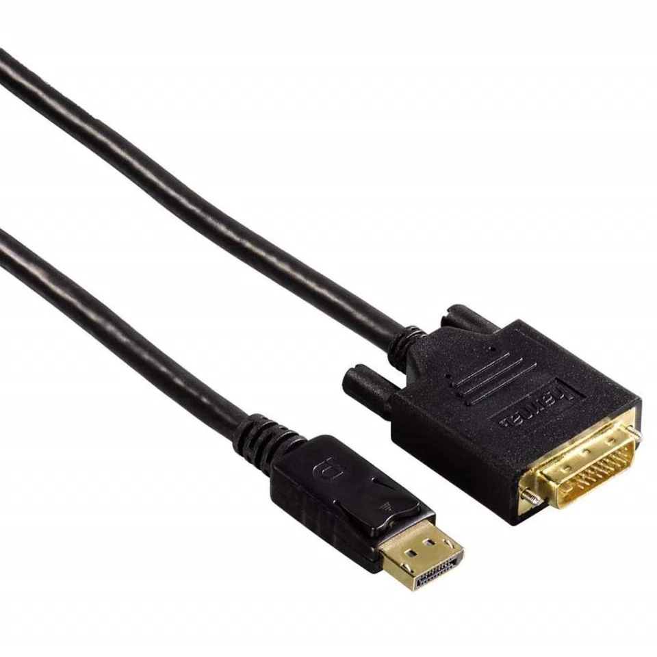 Hama DisplayPort-Stecker zu DVI Adapter-Kabel Konverter für PC Monitor TV Beamer - Bild 1 von 3