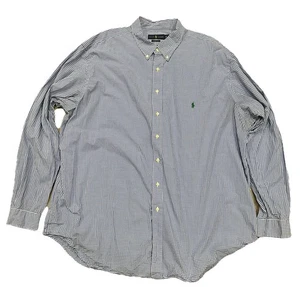 Camicia Ralph Lauren uomo 3XLT blu Gingham check vestibilità classica camicia casual preppy - Foto 1 di 14
