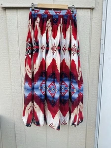 Vtg Roughrider Western Maxi Aztec Skirt Medium Boho Cowgirl Ranch USA Made - Picture 1 of 7