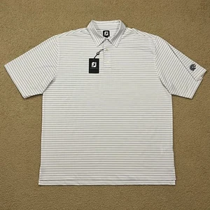 Neu mit Etikett FJ FootJoy weiß gestreiftes Golf Performance Polo-Shirt Größe 2XL Gator Creek - Bild 1 von 7