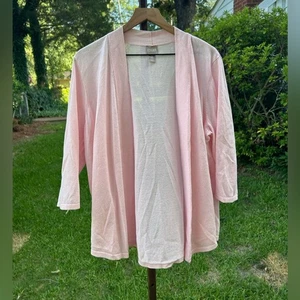 CHICO'S pink open front cardigan sweater size XL 3 - Picture 1 of 4