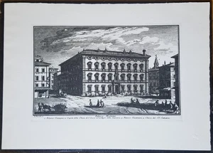 GIUSEPPE VASI PALAZZO MADAMA ACQUAFORTE SU CARTA VERGATA SENATO DELLA REPUBBLICA - Foto 1 di 5