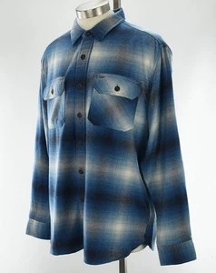 PENDLETON Mens Royal Blue Plaid BURNSIDE Cotton Flannel Shirt XL NWT - Picture 1 of 2