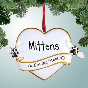 Personalized In Loving Memory Pet Heart Christmas Ornament - Picture 1 of 1