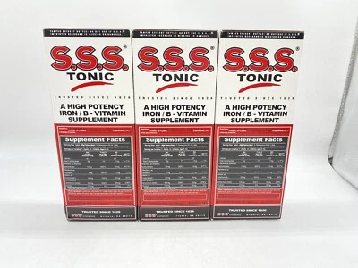 S.S.S. Tónico, Suplemento de Hierro y Vitamina B, Vitaminas de Alta Potencia, 3-10oz Cada una Foto 1 de 4