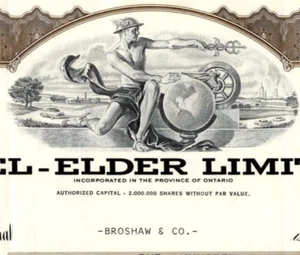 Certificado de stock Peel Elder Limited 1969 - Imagen 1 de 3