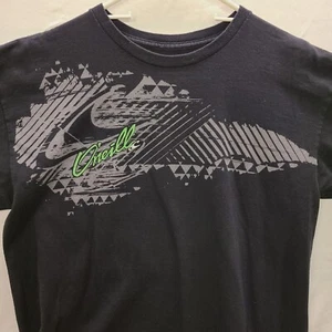 O'neill T-Shirt Mens Medium Black Short Sleeve Graphics surfer skater beach wave - Picture 1 of 7
