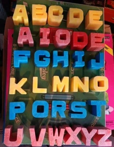 31 Vintage 1971 Mattel Tuff Stuff Plastic 2" Alphabet Letter Blocks - Picture 1 of 6