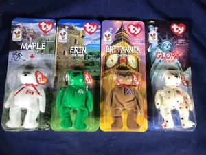 Q-69 TY BEANIE BABIES - LOT OF 4 BRITANNIA, GLORY, ERIN, MAPLE - McDONALDS - Picture 1 of 6