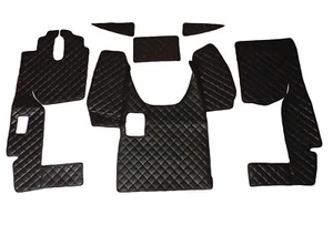 Lkw Nero Tappetini In Eco-Pelle Per Mercedes Axor 2005-12 Cambio Manuale Lhd - Foto 1 di 2