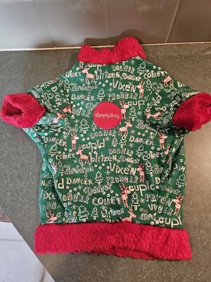 Camiseta Simply Dog Tema Navidad Reno Talla M Ropa para Mascotas Cachorro Verde Foto 1 de 4