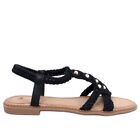 Ashes Black boho string sandals