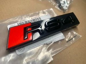 Genuine Style Gloss Black RS4 Mesh Grille Emblem Badge for Audi RS 4  - Picture 1 of 12