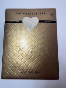 Victoria Secret High Cut Pantyhose Cream Size Medium New - Picture 1 of 4