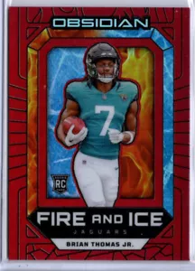 2024 Obsidian Football Fire and Ice Red Brian Thomas Jr. ROOKIE JAGUARS 67/75 - Bild 1 von 2
