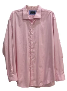 Esquire Men's Dress Shirt Size 18 34/35 Pink Slim Fit Non Iron Point Collar 199 - Picture 1 of 7