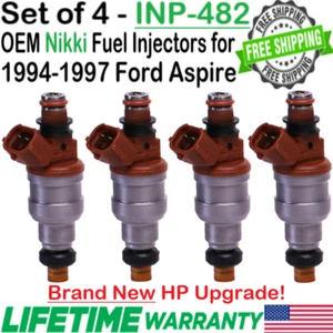 NEW OEM 4Pcs Nikki HP-Upgrade Fuel Injectors for 1994-1997 Ford Aspire 1.3L I4 - Picture 1 of 6