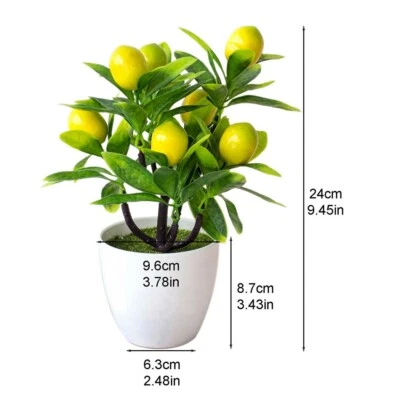 Artificial Lemon Tree Plant Topiary Potted Fake-Plant Flower Garden Home Decor - Image 1 of 4