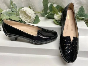 SAS Sonyo Slip On Heel Patent  Black Leather Pumps Shoes Size 7.5 M - Picture 1 of 7