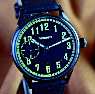 Vintage Marriage Men's Watch Aviator Soviet Watch 3602 Black Dial Serviced - Image 1 of 4