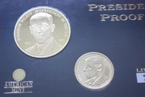 PRESIDENTIAL PROOF SET - WOODROW WILSON COMMEMORATIVE PROOF COIN - Picture 1 of 6
