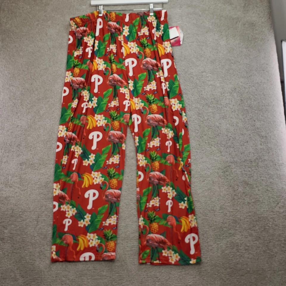 Pantalones de pijama del equipo de béisbol Philadelphia Phillies para hombre rojos 2XL estampado de flamencos Foto 1 de 4