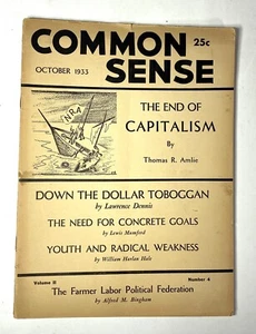 NICE Vintage Common Sense Magazine October 1933 The End of Capitalism Farm Labor - Picture 1 of 5
