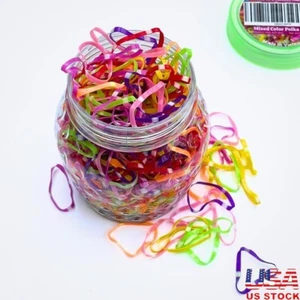 625pcs Rubber Hair Ties Neon Polka Dot Hair Bands Organizer Baby Toddler Girls - Picture 1 of 7